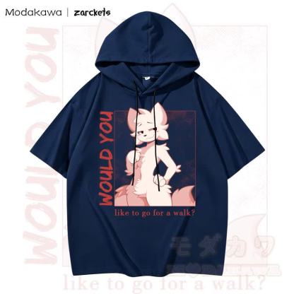 MODAKAWA X zarckets WOULD YOU Cool Goat Print Hoodie T-Shirt  - Marineblau - 3XL - image 1