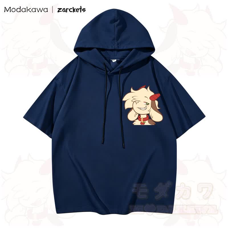 MODAKAWA X zarckets Cool Goat Print Hoodie T-Shirt  - Marineblau - 3XL - image 1