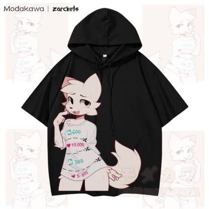 MODAKAWA X zarckets Katzenprint Hoodie T-Shirt  - Schwarz - 3XL - image 1