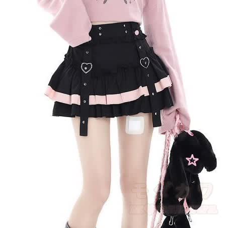 MODAKAWA X zarckets Anime Fox Graphic Kurzarm-Hoodie mit Minirock Zweiteiler-Set - image 4