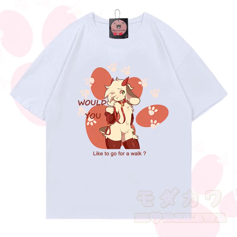 MODAKAWA X zarckets Goat Graphic 100% Baumwoll-T-Shirt - Weiß - 5XL - image 2