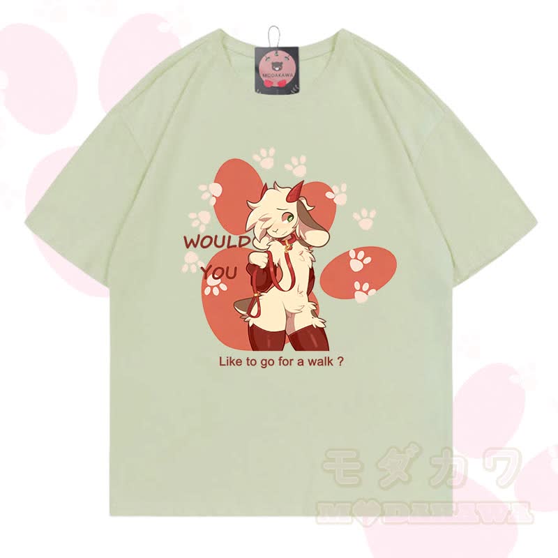 MODAKAWA X zarckets Goat Graphic 100% Baumwoll-T-Shirt - Milchgrün - 5XL - image 4