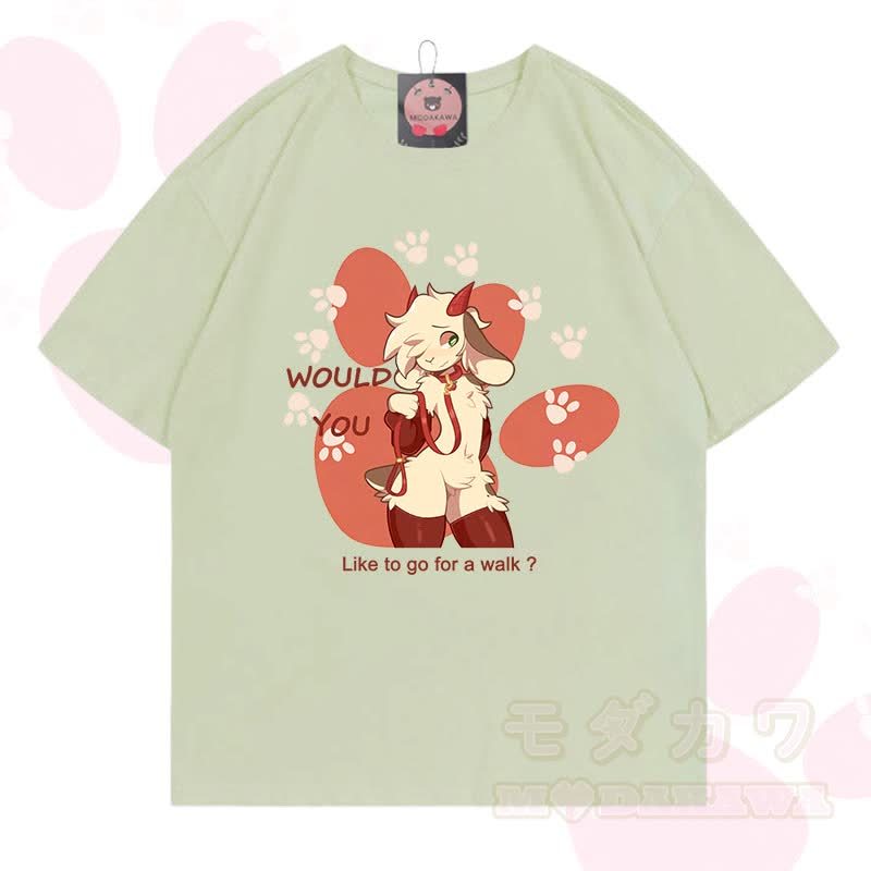 MODAKAWA X zarckets Goat Graphic 100% Baumwoll-T-Shirt - Milchgrün - 5XL - image 4