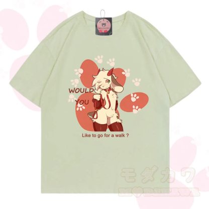 MODAKAWA X zarckets Goat Graphic 100% Baumwoll-T-Shirt - Milchgrün - 5XL - image 4