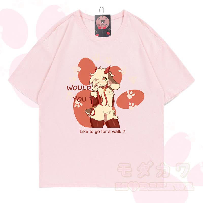 MODAKAWA X zarckets Goat Graphic 100% Baumwoll-T-Shirt - Hellrosa - 5XL - image 3