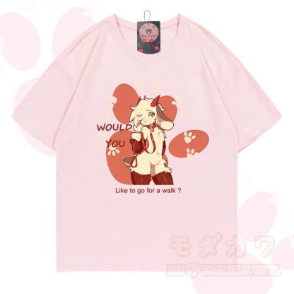 MODAKAWA X zarckets Goat Graphic 100% Baumwoll-T-Shirt - Hellrosa - 5XL - image 3
