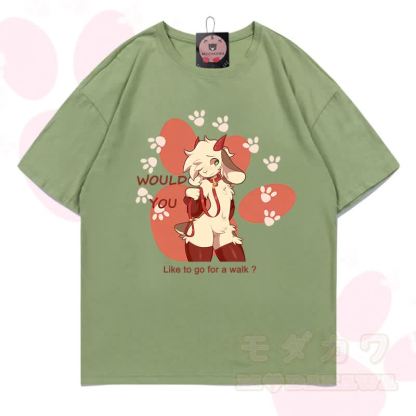 MODAKAWA X zarckets Goat Graphic 100% Baumwoll-T-Shirt - Hellgrün - 5XL - image 7