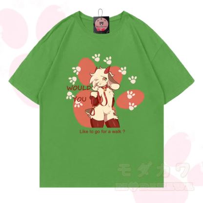 MODAKAWA X zarckets Goat Graphic 100% Baumwoll-T-Shirt - Matcha-Grün - 5XL - image 15