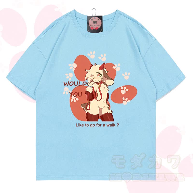 MODAKAWA X zarckets Goat Graphic 100% Baumwoll-T-Shirt - Himmelblau - 5XL - image 13