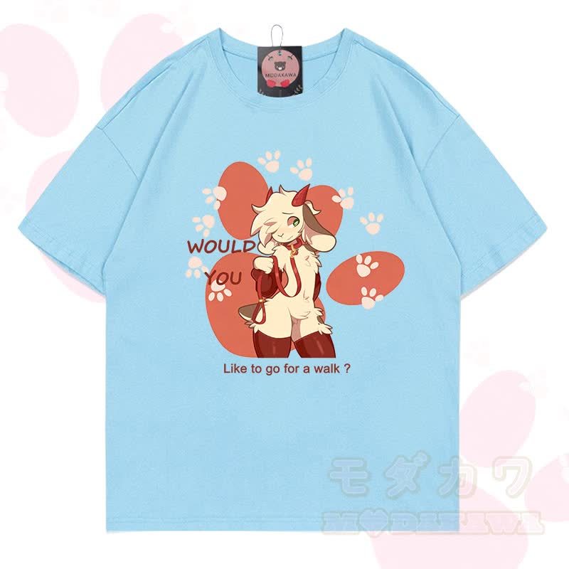 MODAKAWA X zarckets Goat Graphic 100% Baumwoll-T-Shirt - Himmelblau - 5XL - image 13