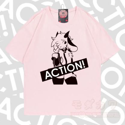 MODAKAWA X zarckets ACTION Goat Graphic 100% Baumwoll-T-Shirt - Hellrosa - 5XL - image 4