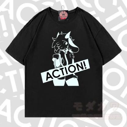MODAKAWA X zarckets ACTION Goat Graphic 100% Baumwoll-T-Shirt - Schwarz - 5XL - image 2