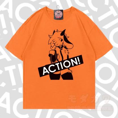 MODAKAWA X zarckets ACTION Goat Graphic 100% Baumwoll-T-Shirt - Orange - 5XL - image 19