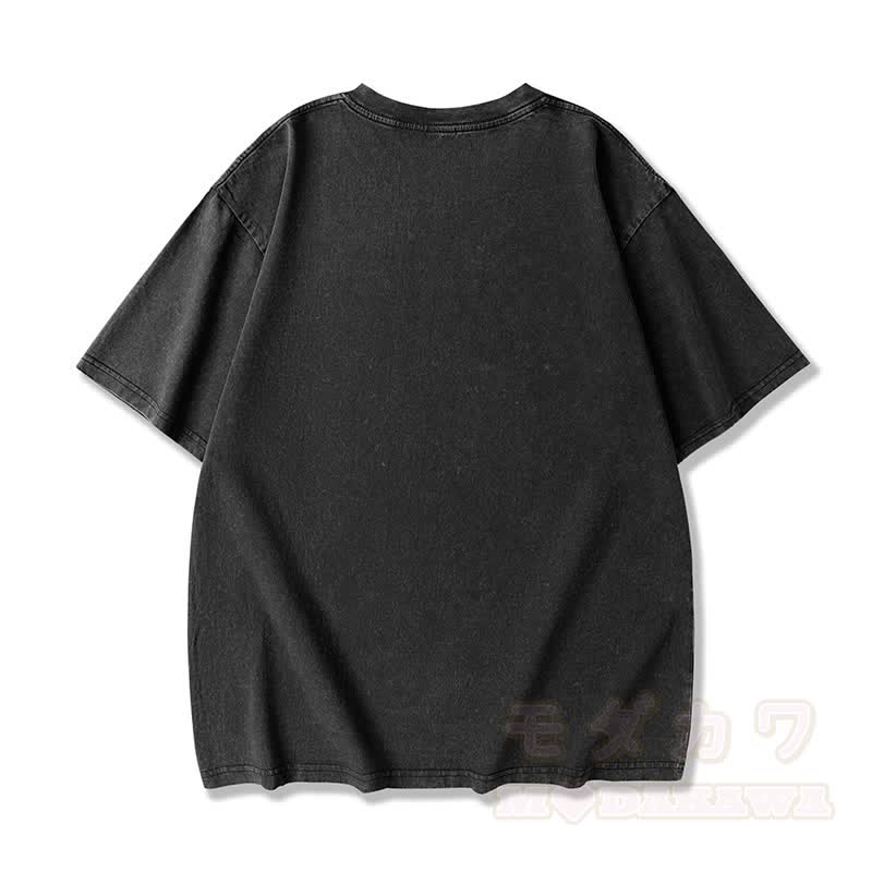 MODAKAWA X atka Lustiges Fuchs-Grafik-Vintage-Waschungs-T-Shirt - image 2