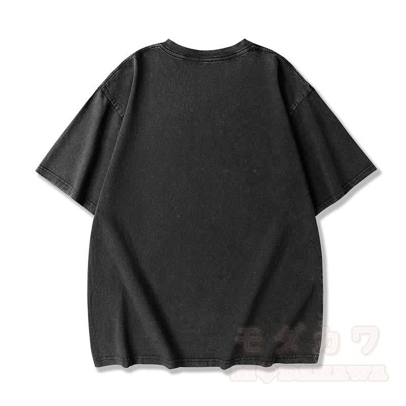 MODAKAWA X atka Lustiges Fuchs-Grafik-Vintage-Waschungs-T-Shirt - image 2