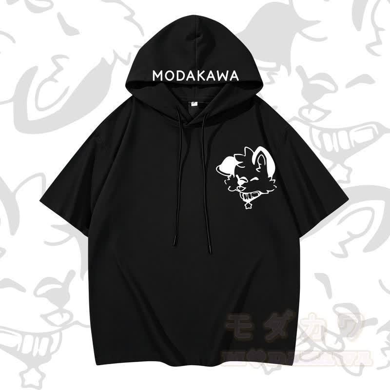 MODAKAWA Kurzarm-Hoodie mit lustigem Hundemotiv – Lustiger Hunde-Hoodie - Schwarz - 3XL - image 3