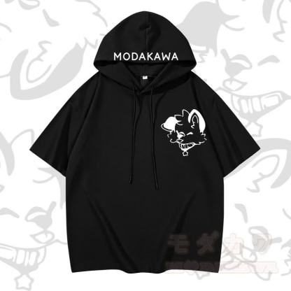 MODAKAWA Kurzarm-Hoodie mit lustigem Hundemotiv – Lustiger Hunde-Hoodie - Schwarz - 3XL - image 3