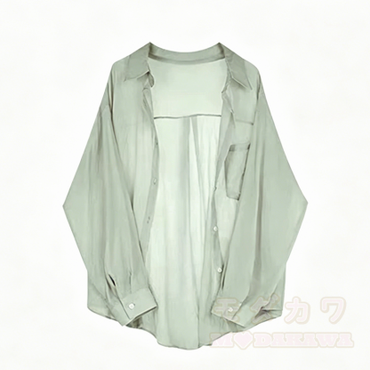 Zweiteiliges Set aus Hemd und Kleid mit Ölgemälde-Print - Hemd - 4XL - image 2