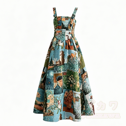 Zweiteiliges Set aus Hemd und Kleid mit Ölgemälde-Print - Kleid - 4XL - image 3