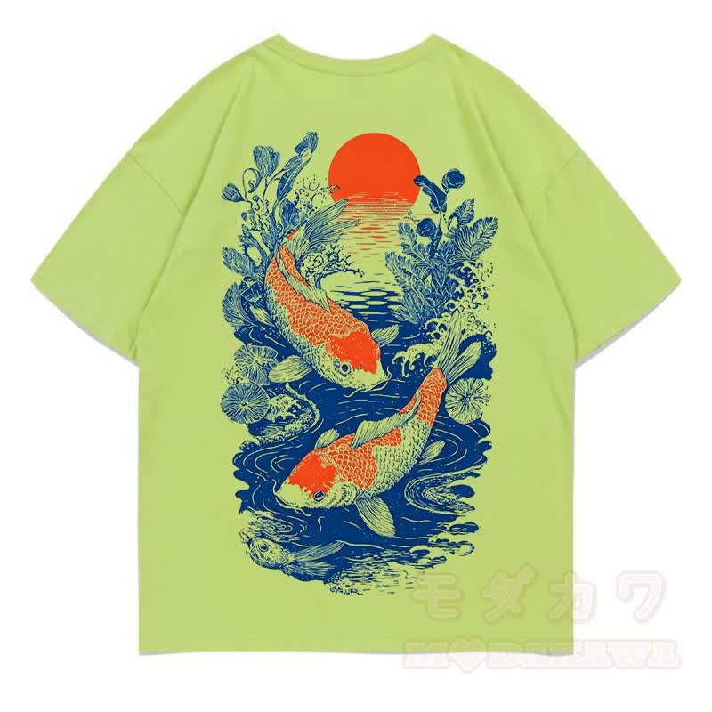 MODAKAWA Print Loose Summer Kurzarm-T-Shirt - Limettengrün - 5XL - image 3