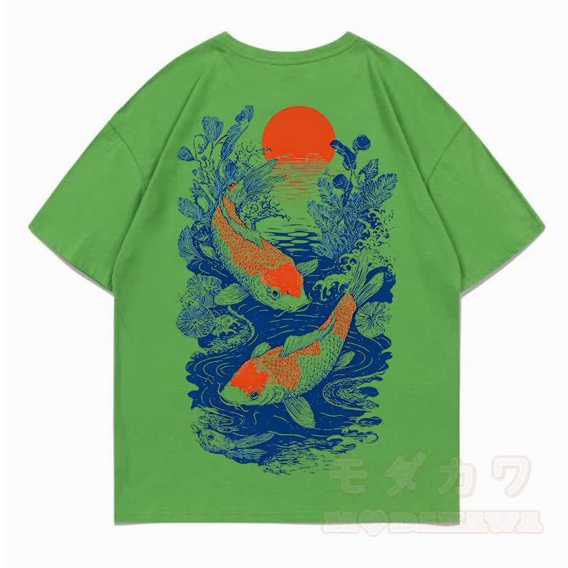 MODAKAWA Print Loose Summer Kurzarm-T-Shirt - Mineralgrün - 5XL - image 8