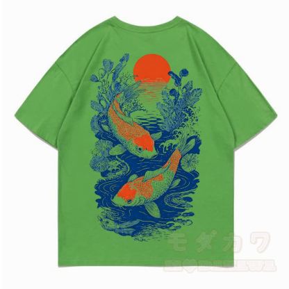 MODAKAWA Print Loose Summer Kurzarm-T-Shirt - Mineralgrün - 5XL - image 8