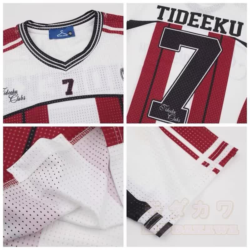 Vintage-T-Shirt aus gestreiftem Mesh-Jersey mit V-Ausschnitt, locker geschnitten und sportlich, kurzärmelig - image 7