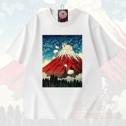 MODAKAWA Volcano Anime Grafik Vintage Washed 100% Baumwolle T-Shirt - Weiß - 3XL - image 5