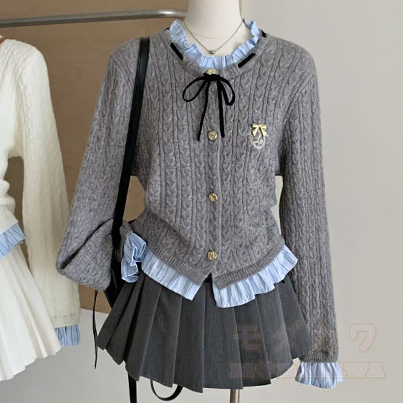 Süßes Stricktop und Faltenrock, zweiteiliges Set - Satz - 3XL - image 2
