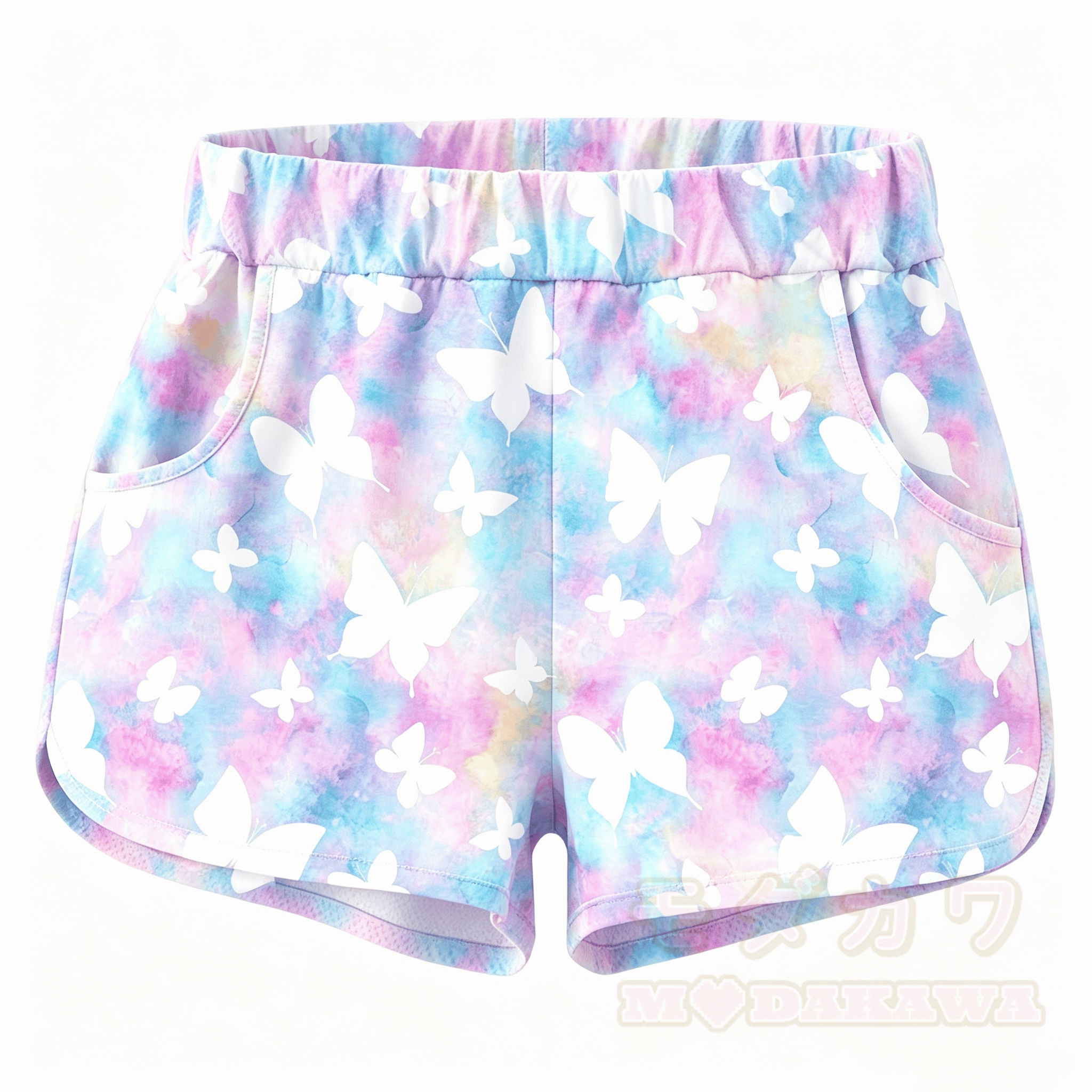 MODAKAWA Butterfly Graphic Crop Tank Sport Top Shorts Matching Outfit - Shorts B - 5XL - image 9