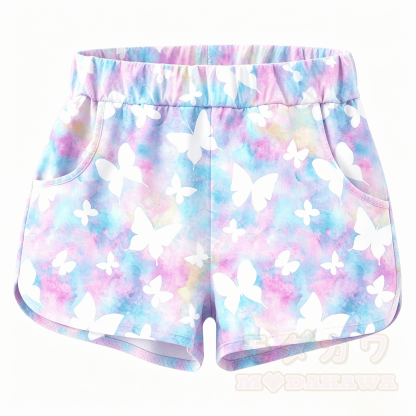 MODAKAWA Butterfly Graphic Crop Tank Sport Top Shorts Matching Outfit - Shorts B - 5XL - image 9
