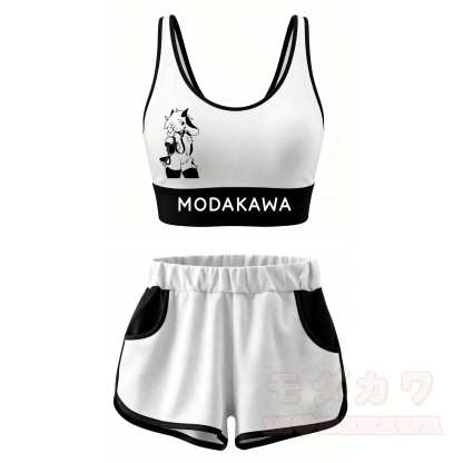 MODAKAWA X zarckets Goat Graphic Crop Tank Tank Sport Top Shorts Matching Outfit - Satz - 5XL - image 1