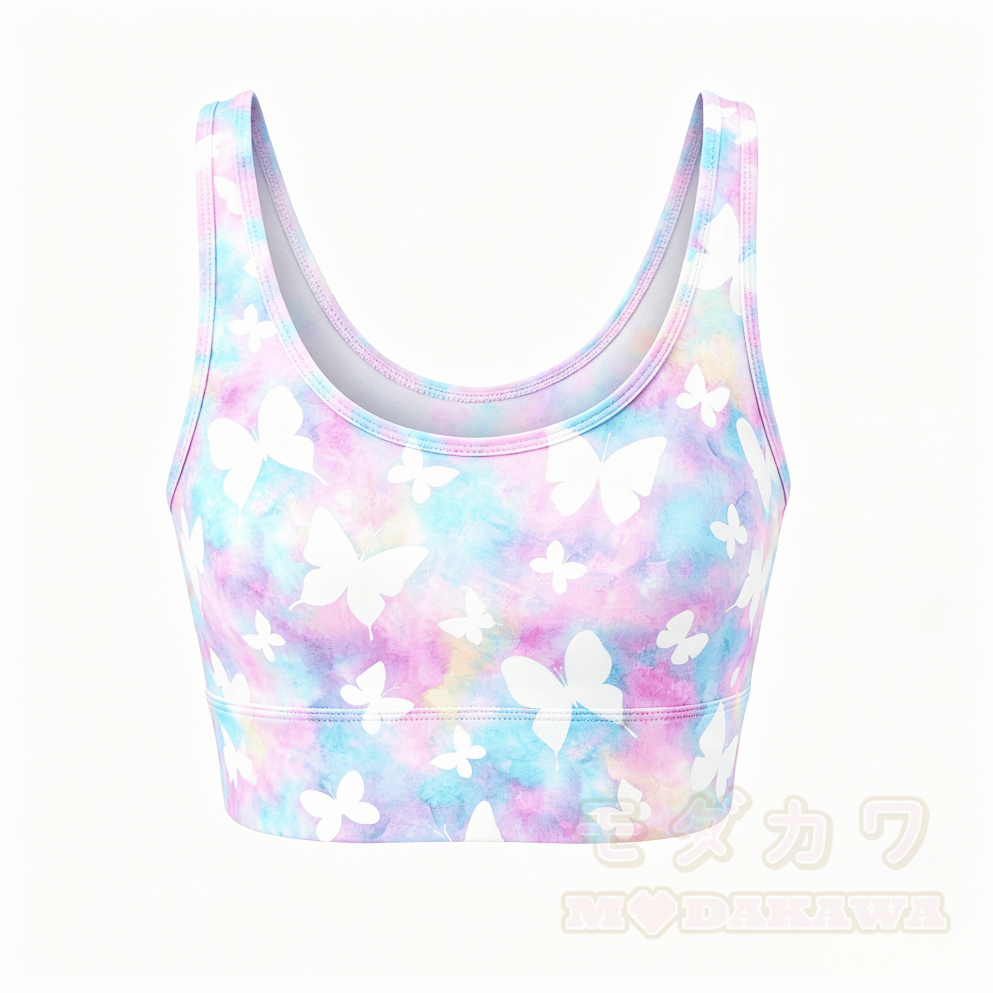 MODAKAWA X popipeko Butterfly Puppy Grafik Crop Tank Top Sport Shorts Passendes Outfit - Top B - 5XL - image 4
