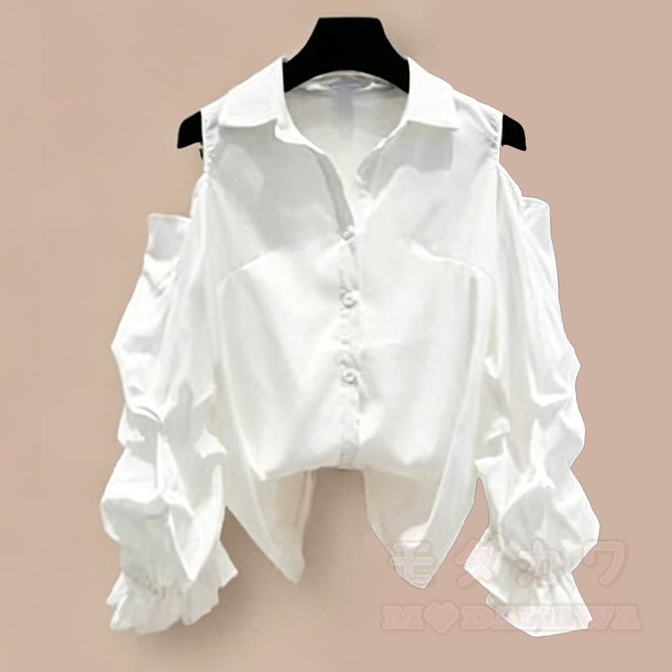 Schickes zweiteiliges Set aus Bluse mit Cut-Out-Schultern und hochgeschnittenem Rock - Spitze - 4XL - image 2
