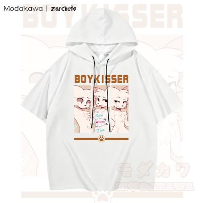 MODAKAWA X zarckets BOYKISSER Katzenprint Hoodie T-Shirt  - Weiß - 3XL - image 2