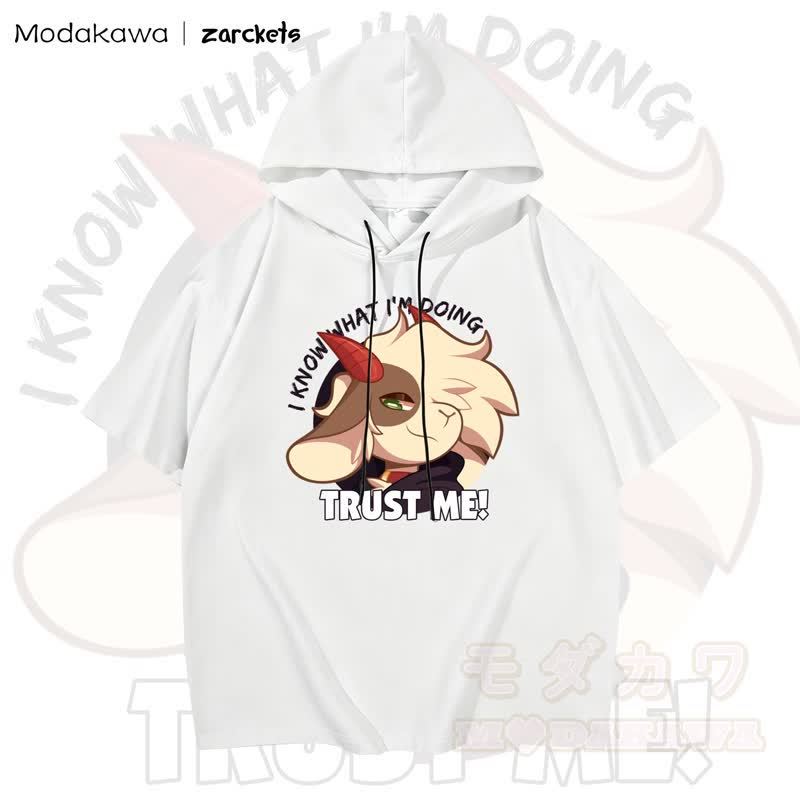 MODAKAWA X zarckets TRUST ME Hoodie T-Shirt mit Ziegenprint  - Weiß - 3XL - image 2