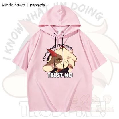 MODAKAWA X zarckets TRUST ME Hoodie T-Shirt mit Ziegenprint  - Rosa - 3XL - image 4