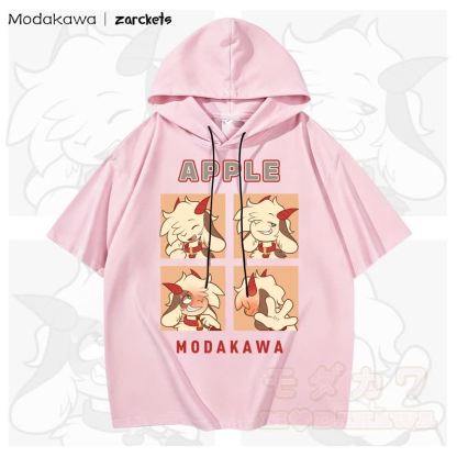 MODAKAWA X zarckets APPLE Goat Print Stripes Hoodie T-Shirt - Rosa - 3XL - image 5