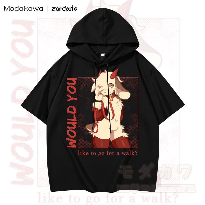 MODAKAWA X zarckets WOULD YOU Hoodie T-Shirt mit Ziegenprint - Schwarz - 3XL - image 3