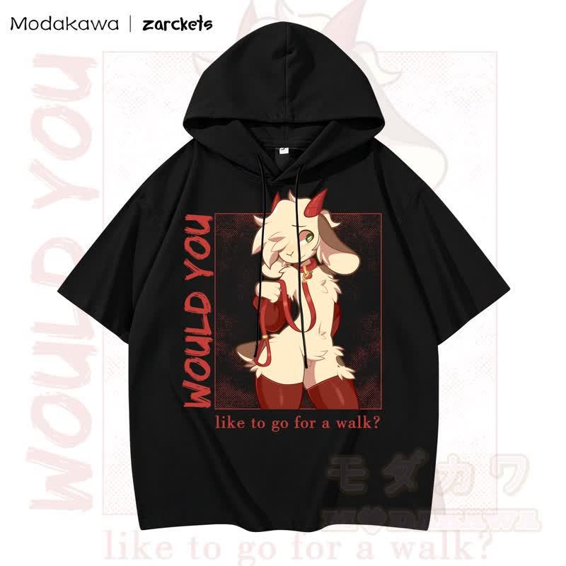 MODAKAWA X zarckets WOULD YOU Hoodie T-Shirt mit Ziegenprint - Schwarz - 3XL - image 3