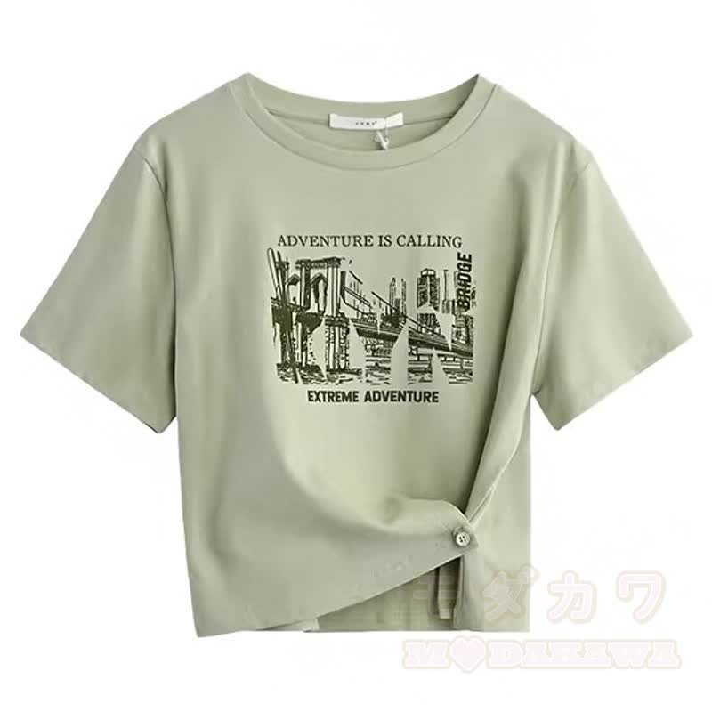 Süßes T-Shirt und geblümte Jeansshorts Zweiteiler-Set - T-Shirt - 3XL - image 2