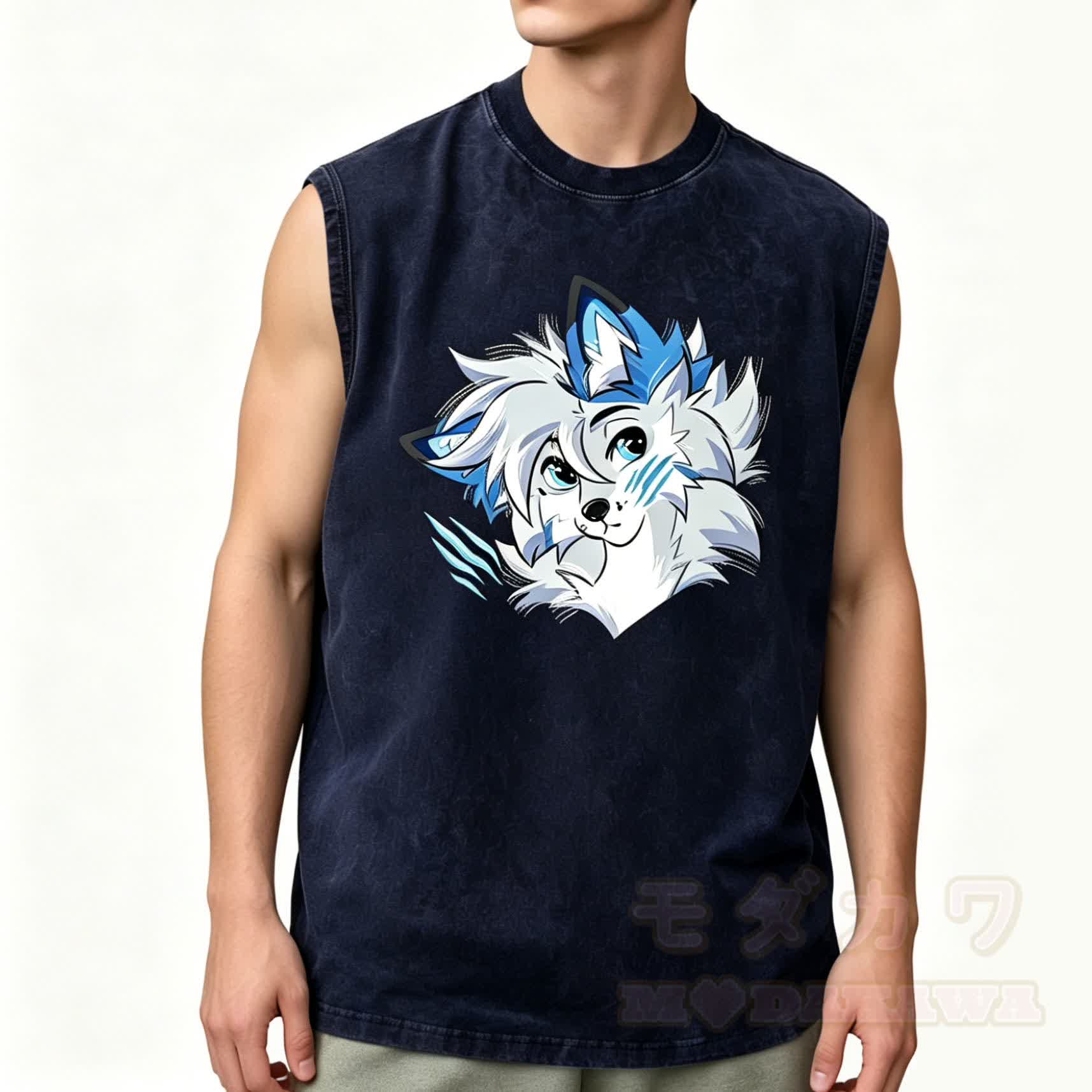 MODAKAWA X Space Barker Graphic Unisex Vintage Washed Ärmelloses T-Shirt - image 1