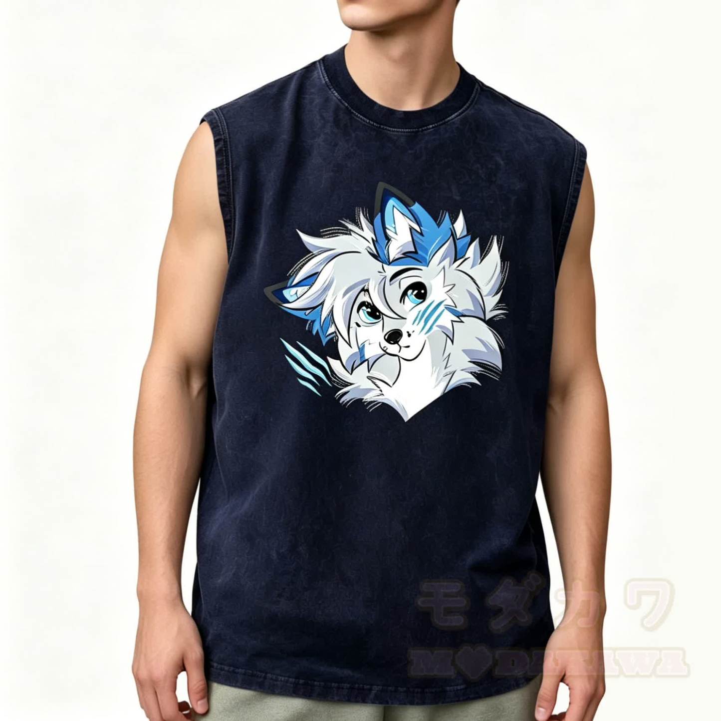 MODAKAWA X Space Barker Graphic Unisex Vintage Washed Ärmelloses T-Shirt - image 1