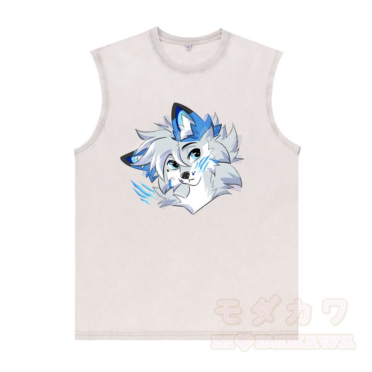MODAKAWA X Space Barker Graphic Unisex Vintage Washed Ärmelloses T-Shirt - Aprikose - 2XL - image 3