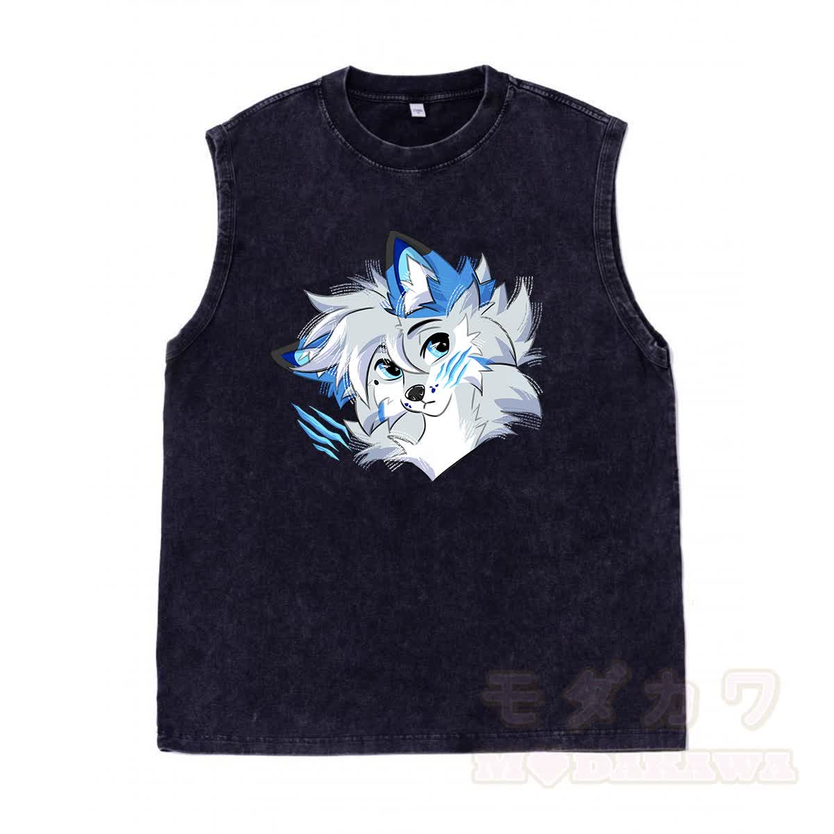 MODAKAWA X Space Barker Graphic Unisex Vintage Washed Ärmelloses T-Shirt - Schwarz - 2XL - image 2