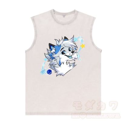 MODAKAWA X Space Barker Smile Graphic Unisex Vintage Washed Ärmelloses T-Shirt - Aprikose - 2XL - image 3