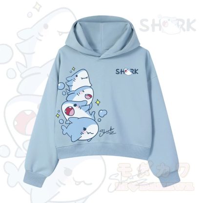 MODAKAWA X atka Niedlicher Hai-Grafik-Crop-Couche aus Baumwolle - Blau - 3XL - image 1