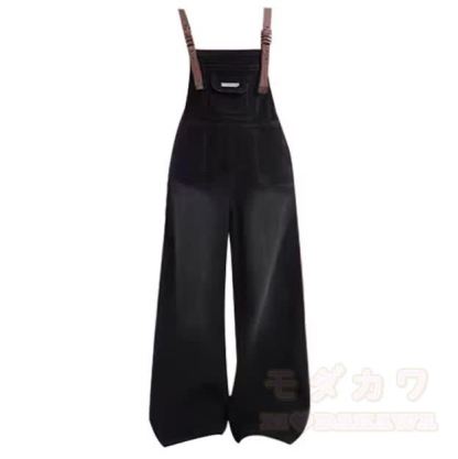 Zweiteiliges Set: Oberteil mit V-Ausschnitt und Latzhose aus Vintage-Jeans - Overall - 4XL - image 4