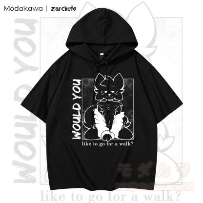 MODAKAWA X zarckets WOULD YOU Ziegenprint Chic Hoodie T-Shirt - Schwarz - 3XL - image 1