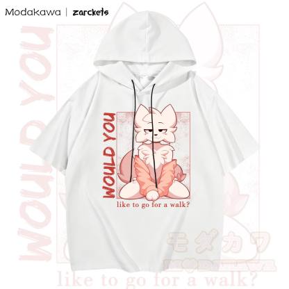 MODAKAWA X zarckets Anime Fox Print Hoodie T-Shirt - Weiß - 3XL - image 3